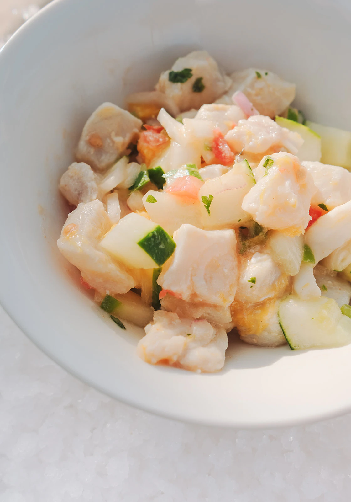 A bowl of fresh conch salad