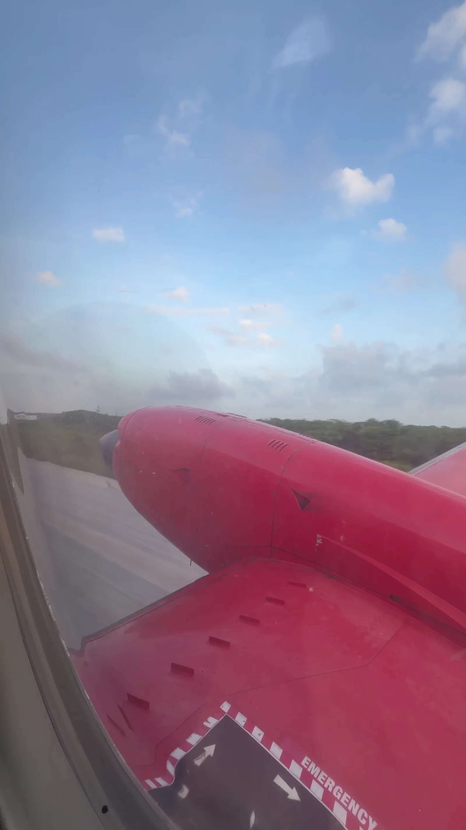 Low over the water on approach