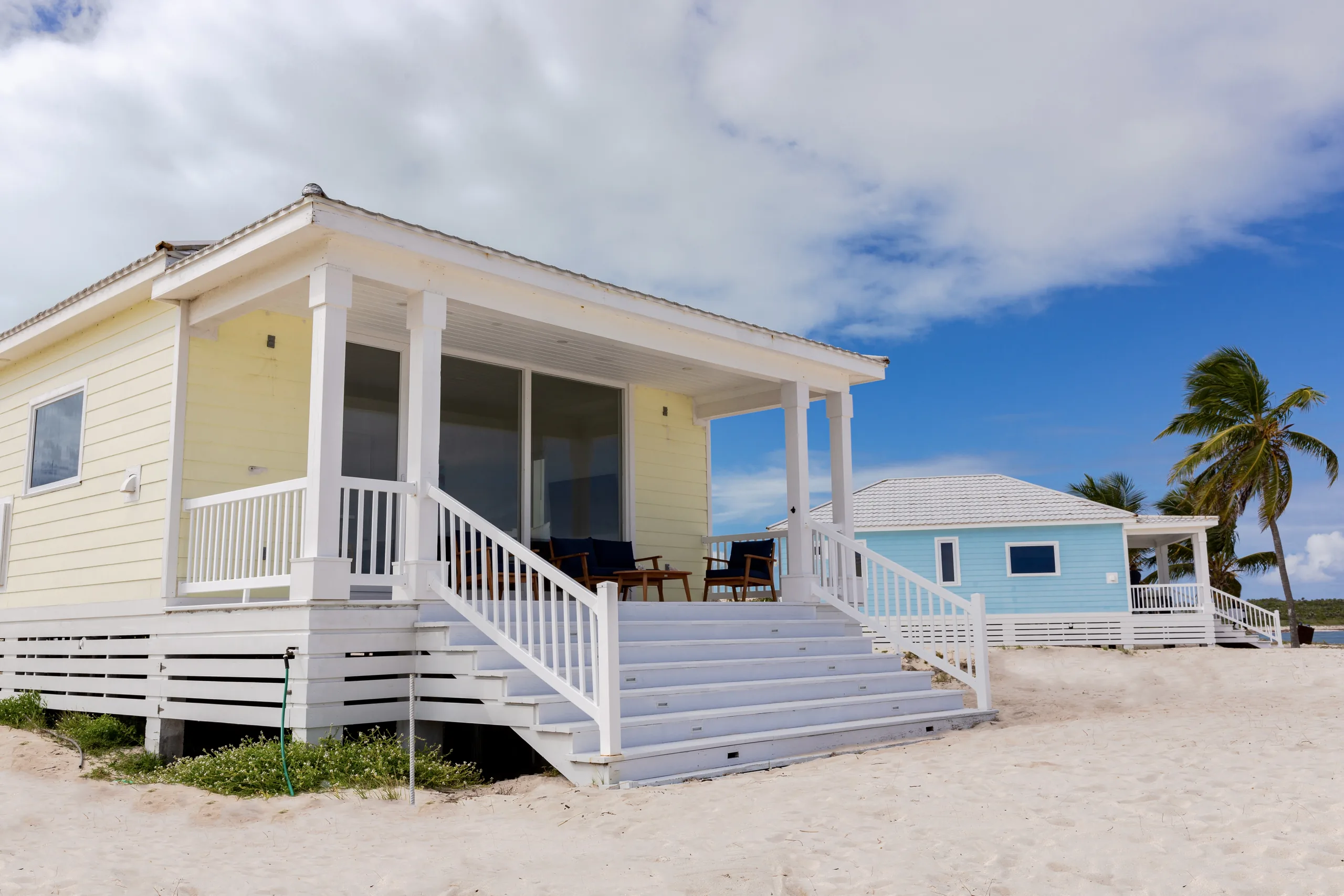 Oceanfront villas on the sand