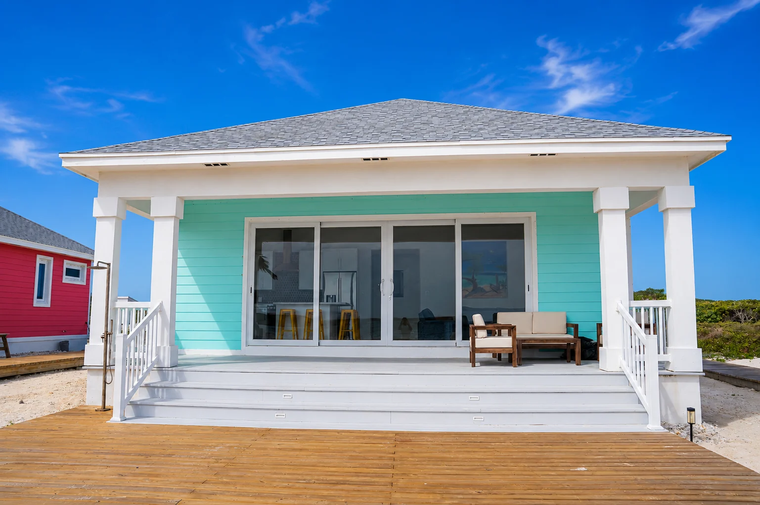 The porch at Seabreeze Villa, Coconut Bay