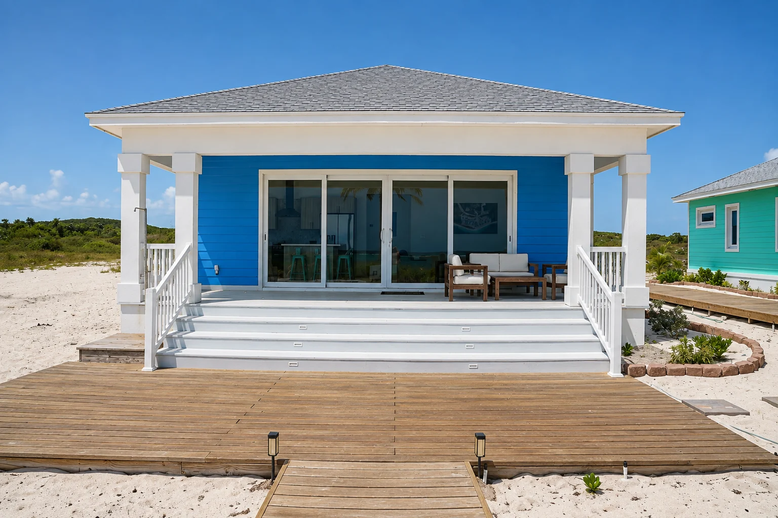 The porch at Azure Sky Villa, Coconut Bay