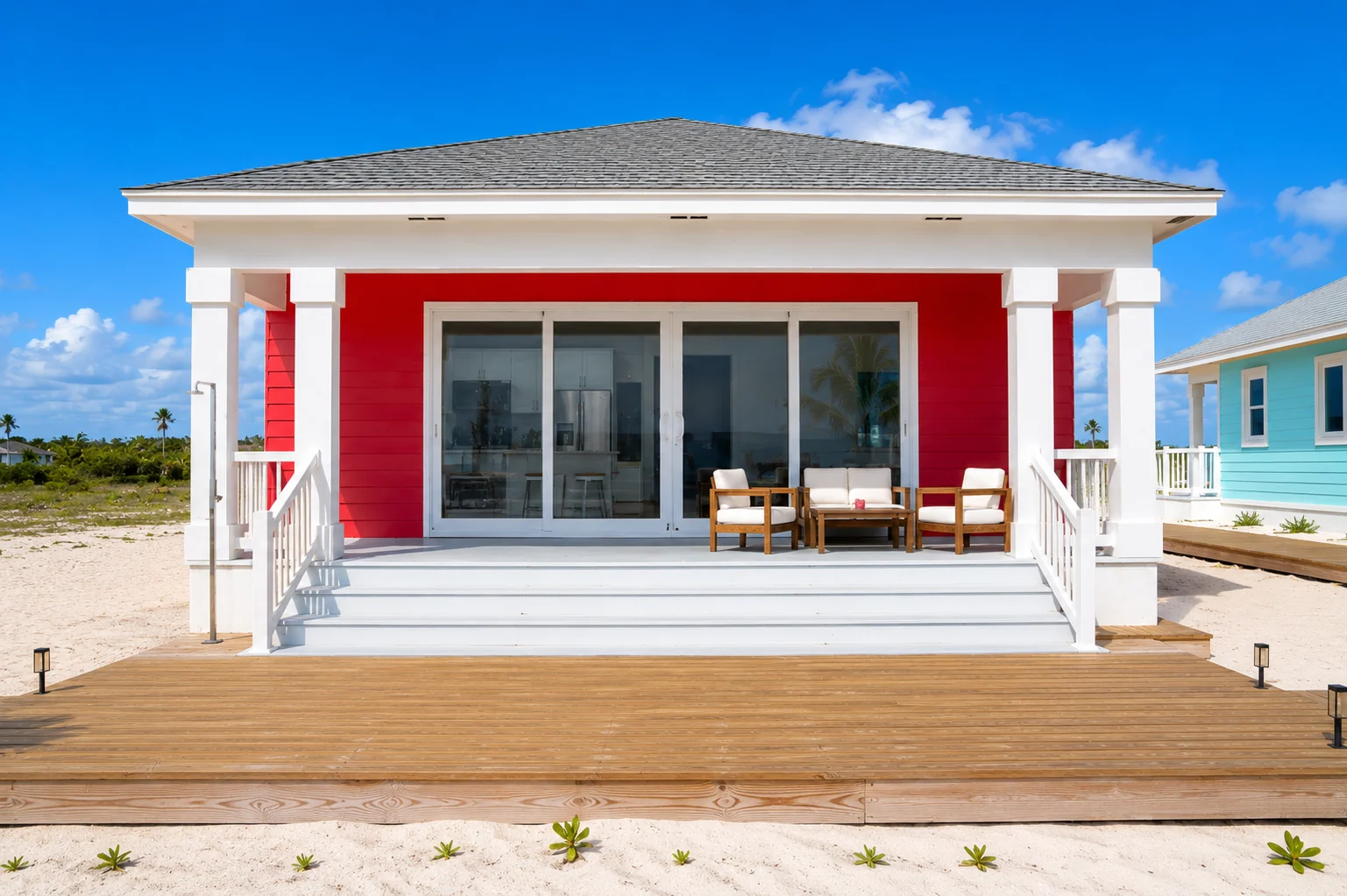 The porch at Coral View Villa, Coconut Bay