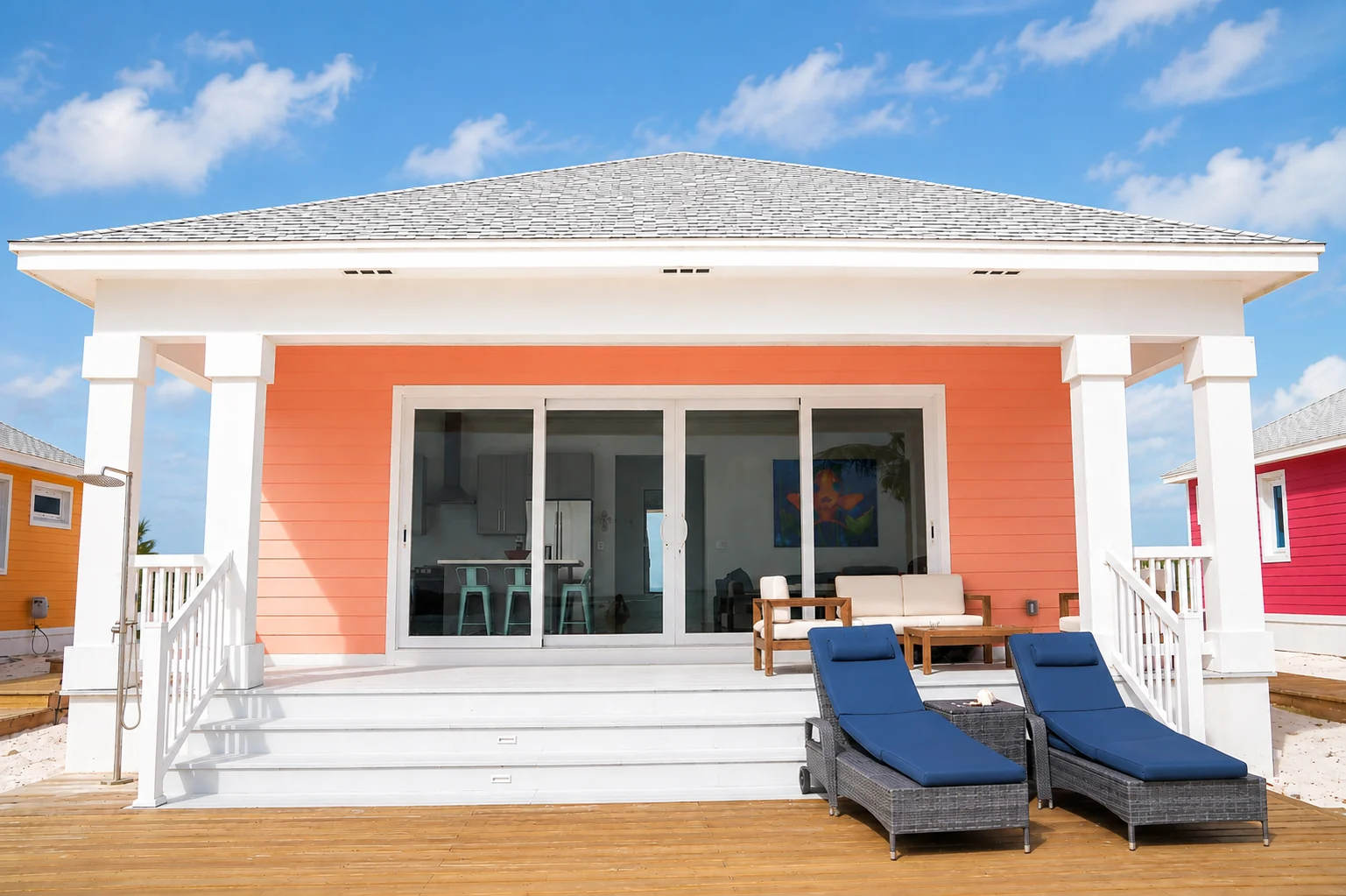 The porch at Ocean Mist Villa, Coconut Bay