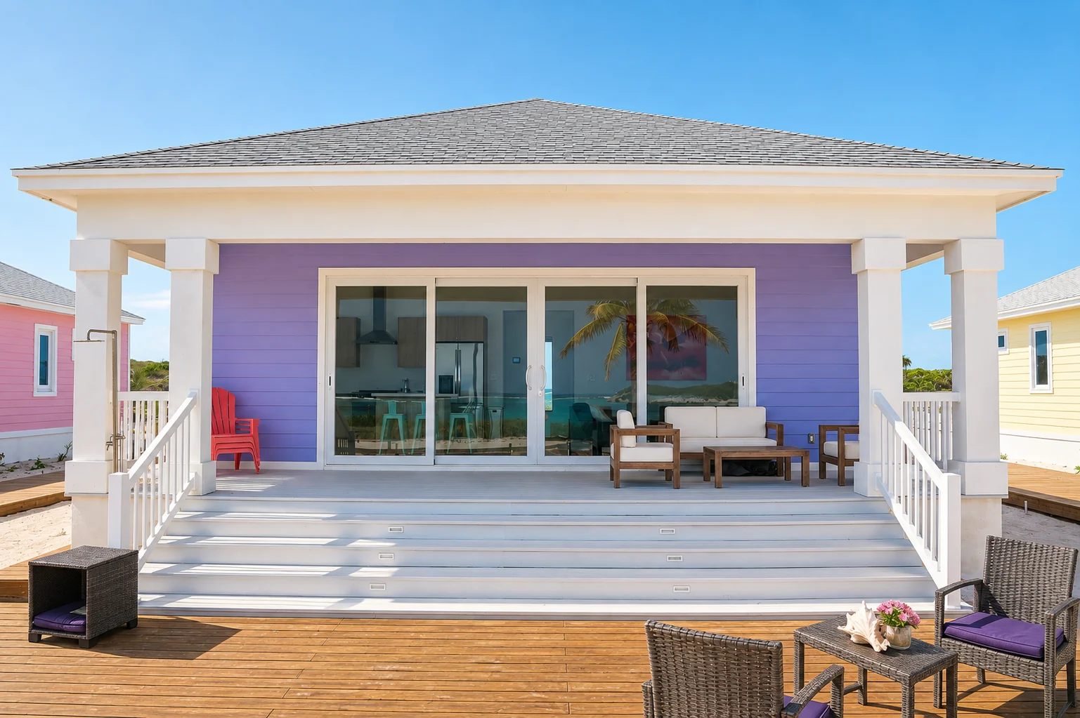 The porch at Tidewater Villa, Coconut Bay