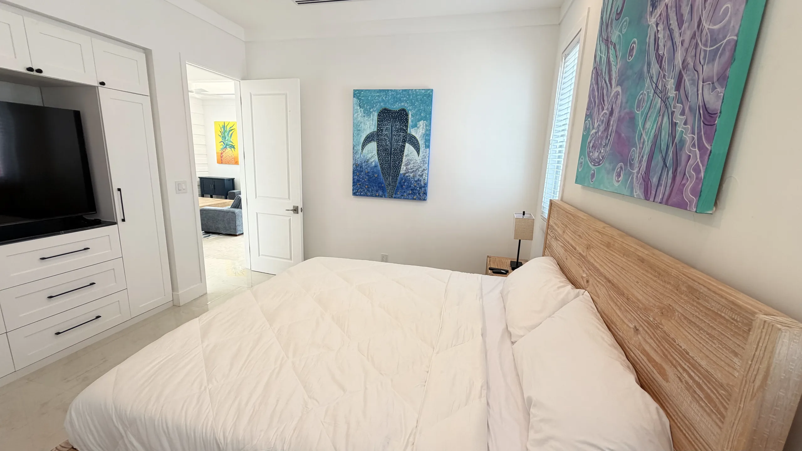A bedroom in an Oceanfront Villa