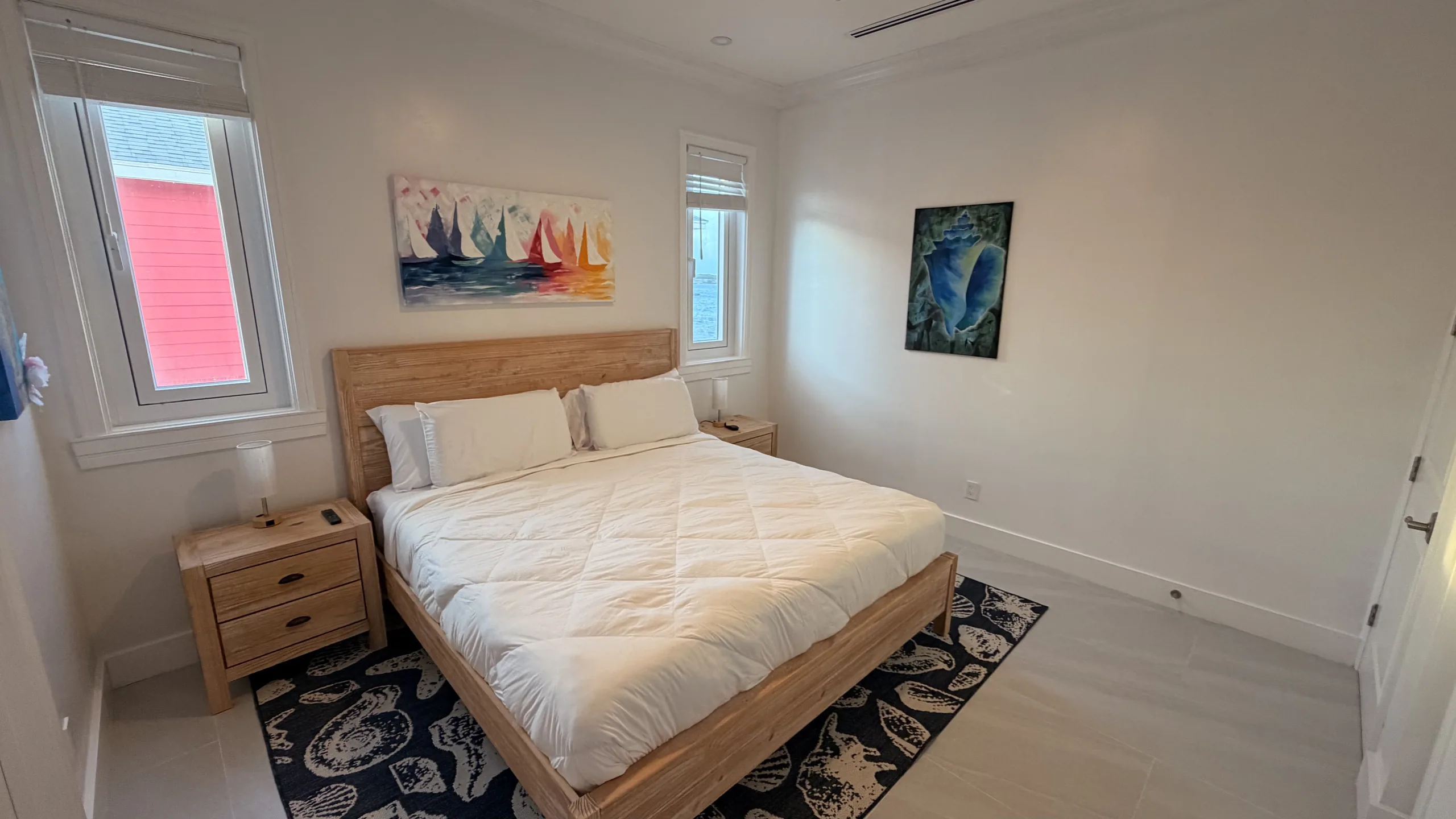 A bedroom in an Oceanfront Villa