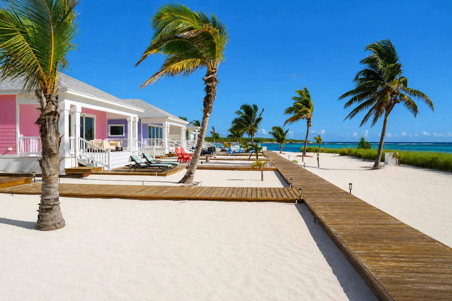 The oceanfront villas at Coconut Bay